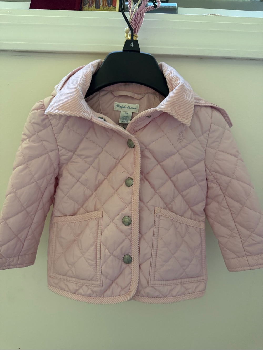 Ralph Lauren Pink Quilted Kids Jacket